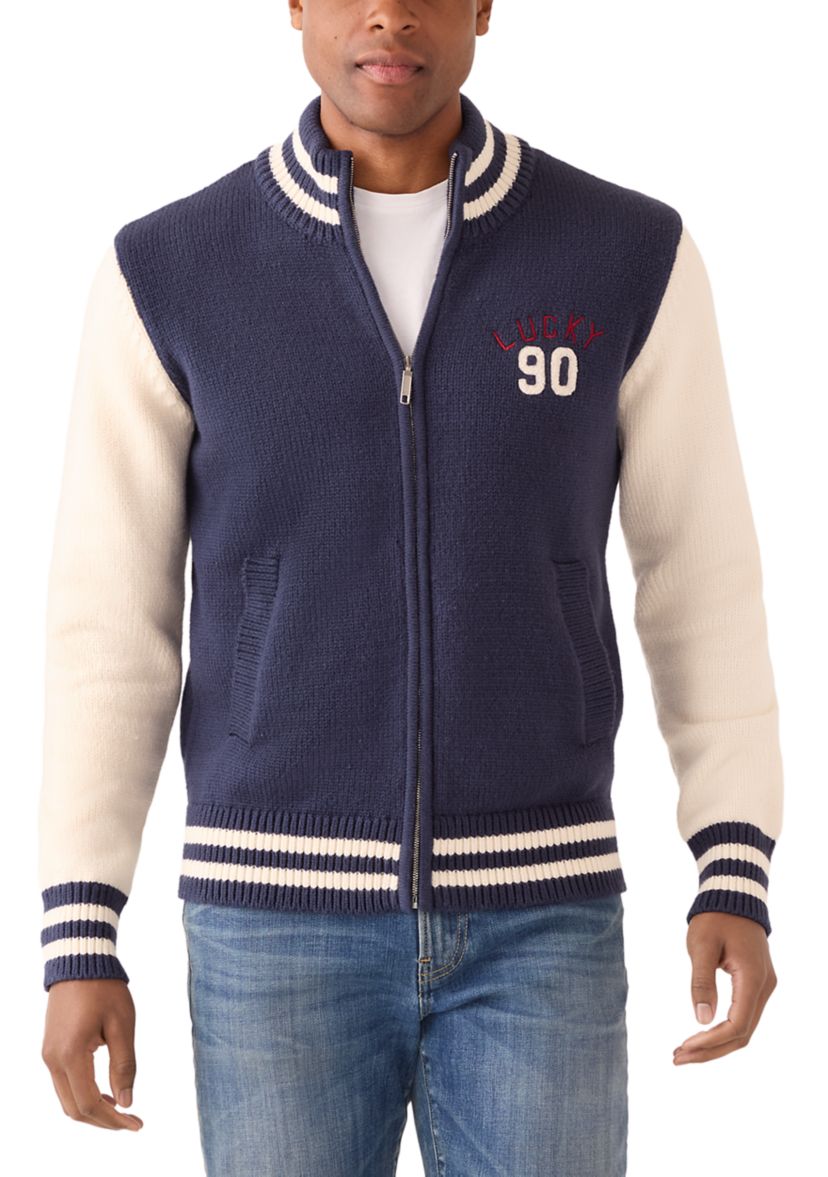 Mens Sweater Bomber Jacket
