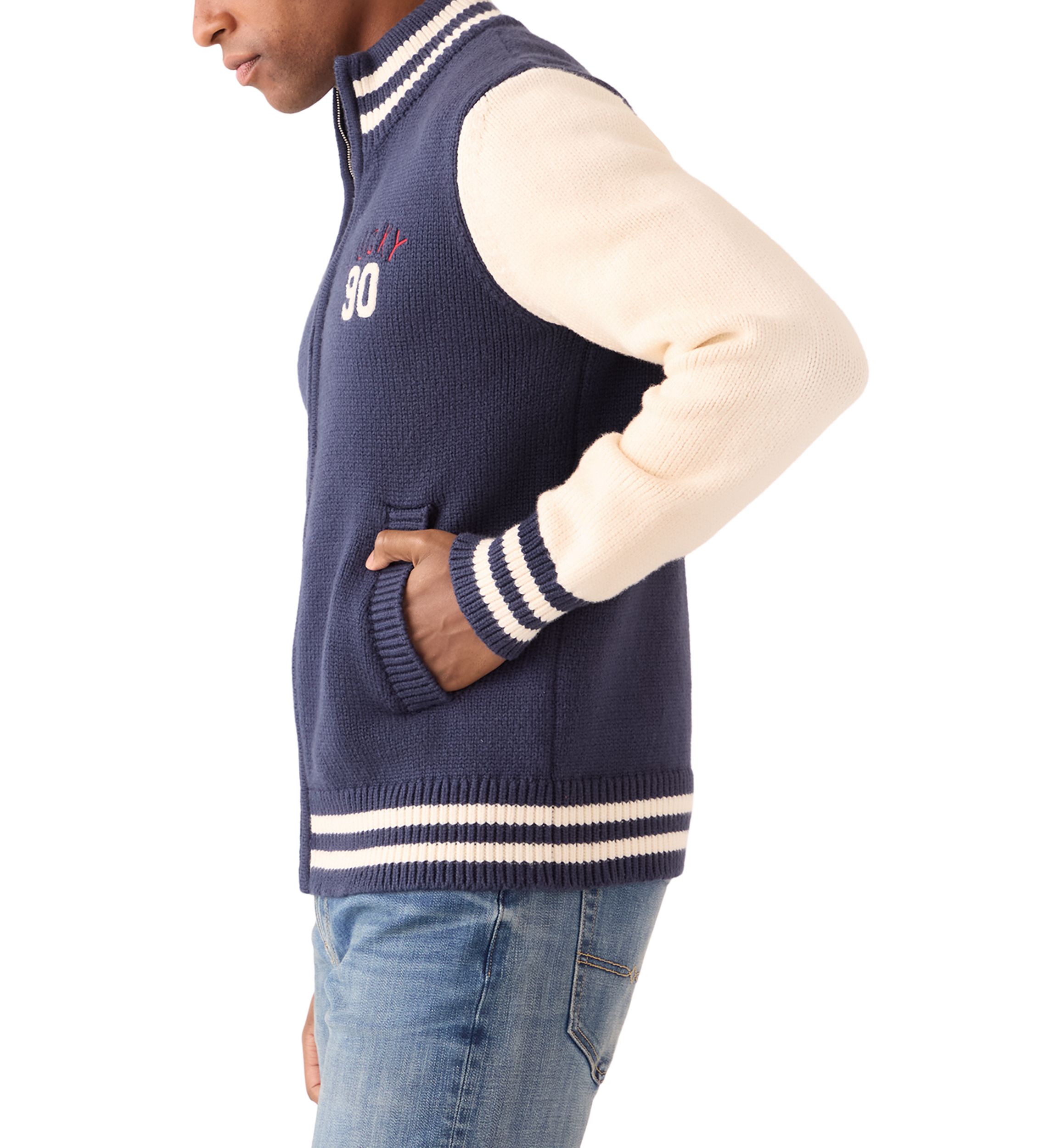 Mens Sweater Bomber Jacket