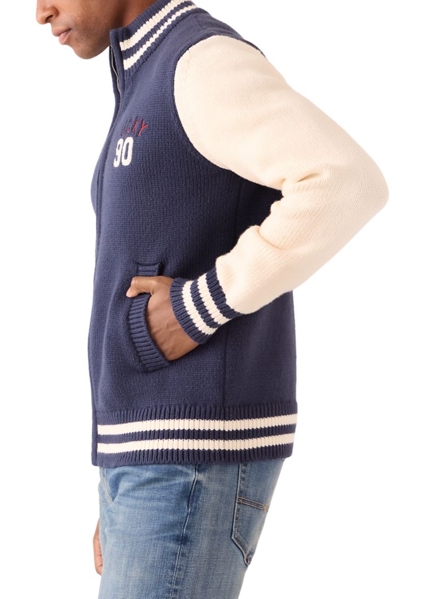Mens Sweater Bomber Jacket
