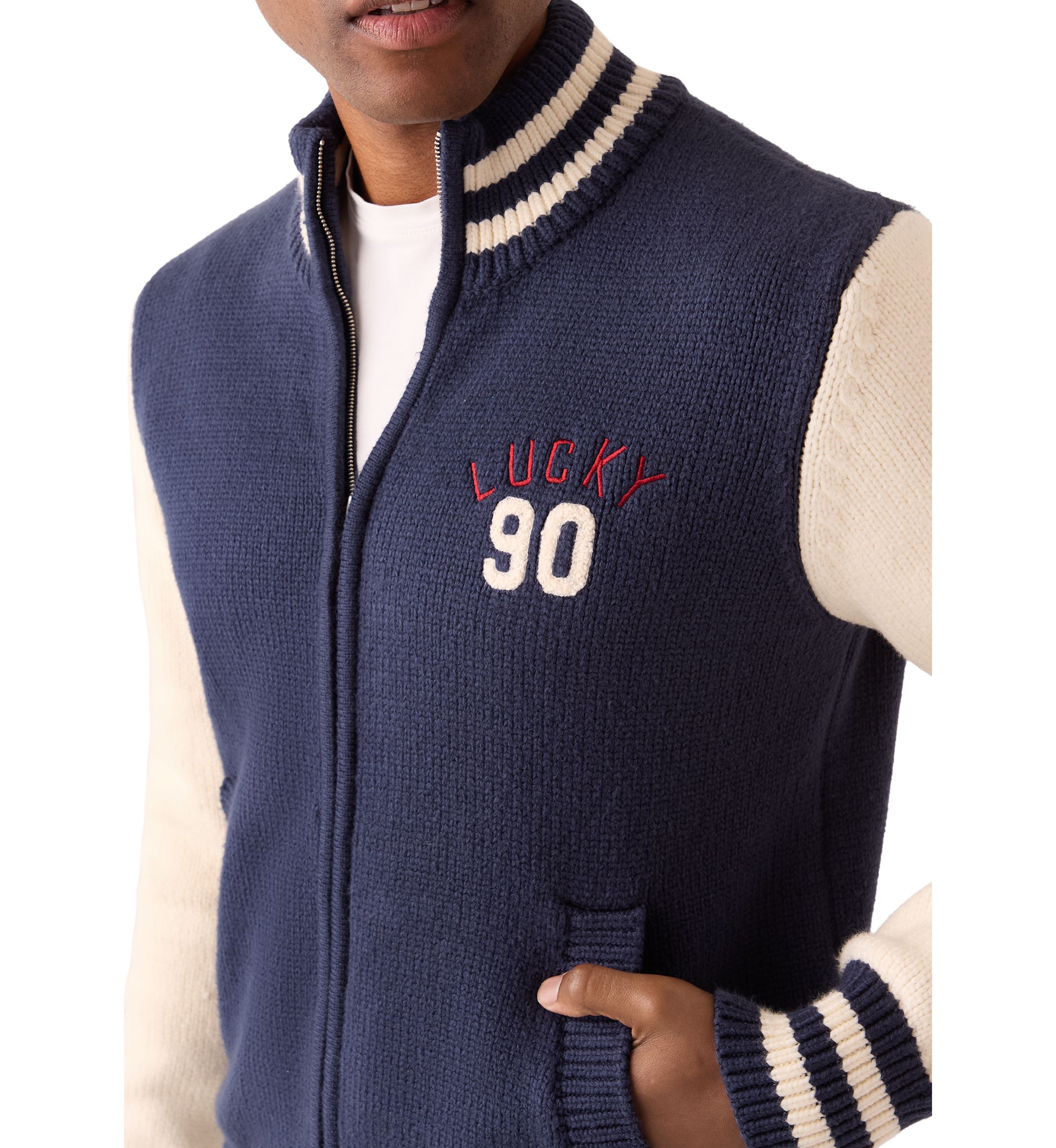 Mens Sweater Bomber Jacket