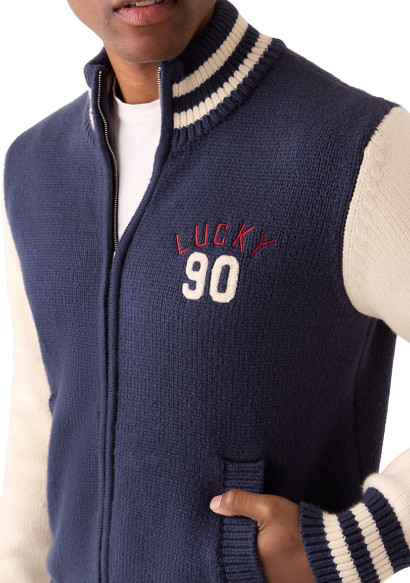 Mens Sweater Bomber Jacket