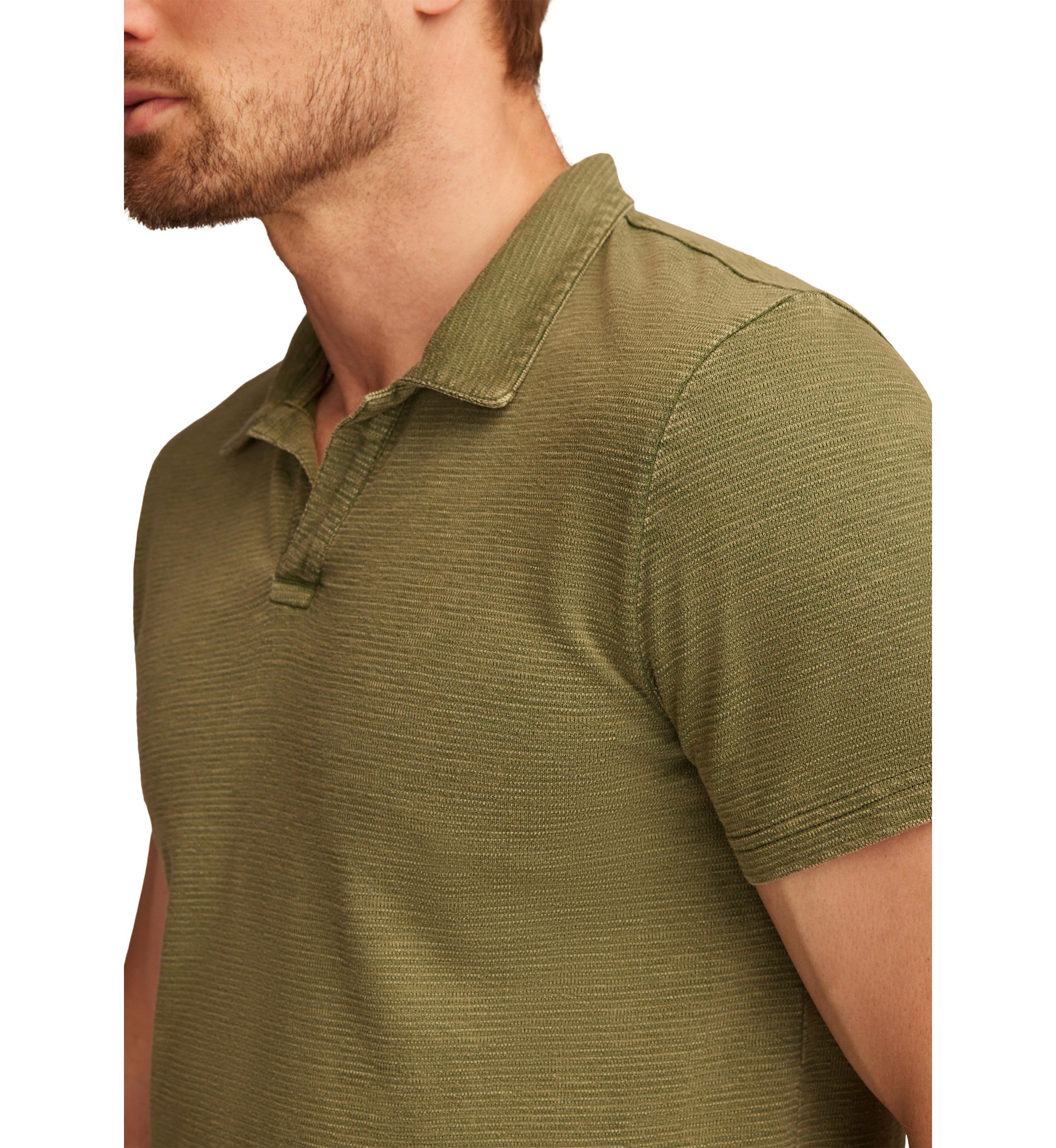 Jacquard Slub Knit Jersey Polo Shirt