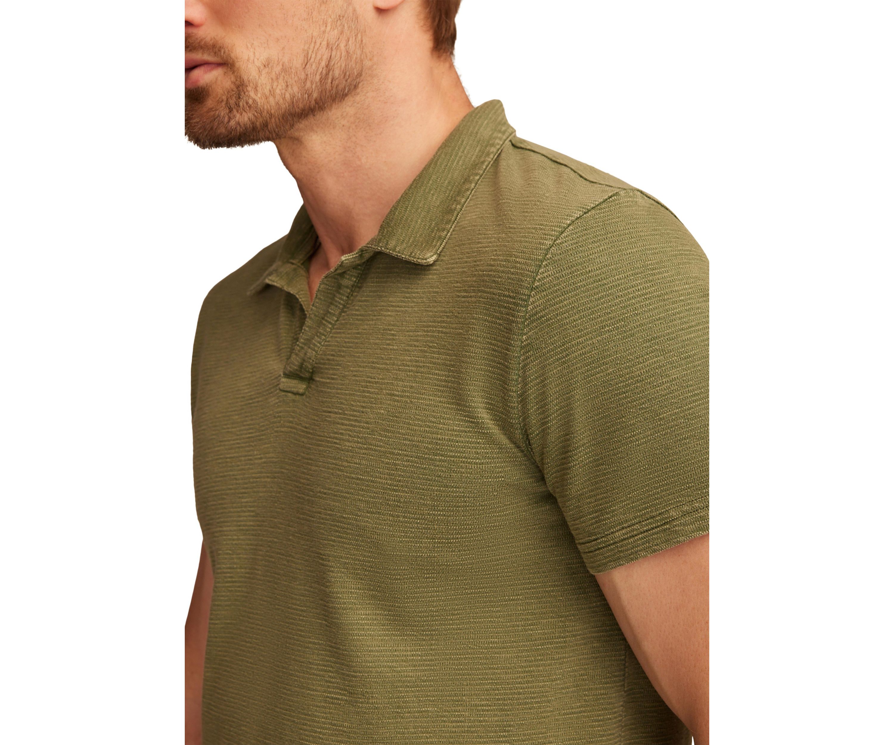 Jacquard Slub Knit Jersey Polo Shirt