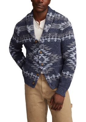 Lucky Brand Men's Printed Shawl Collar Cardigan, Medium