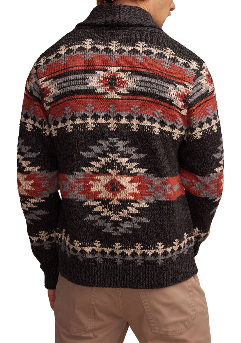 Printed Shawl Collar Cardigan 