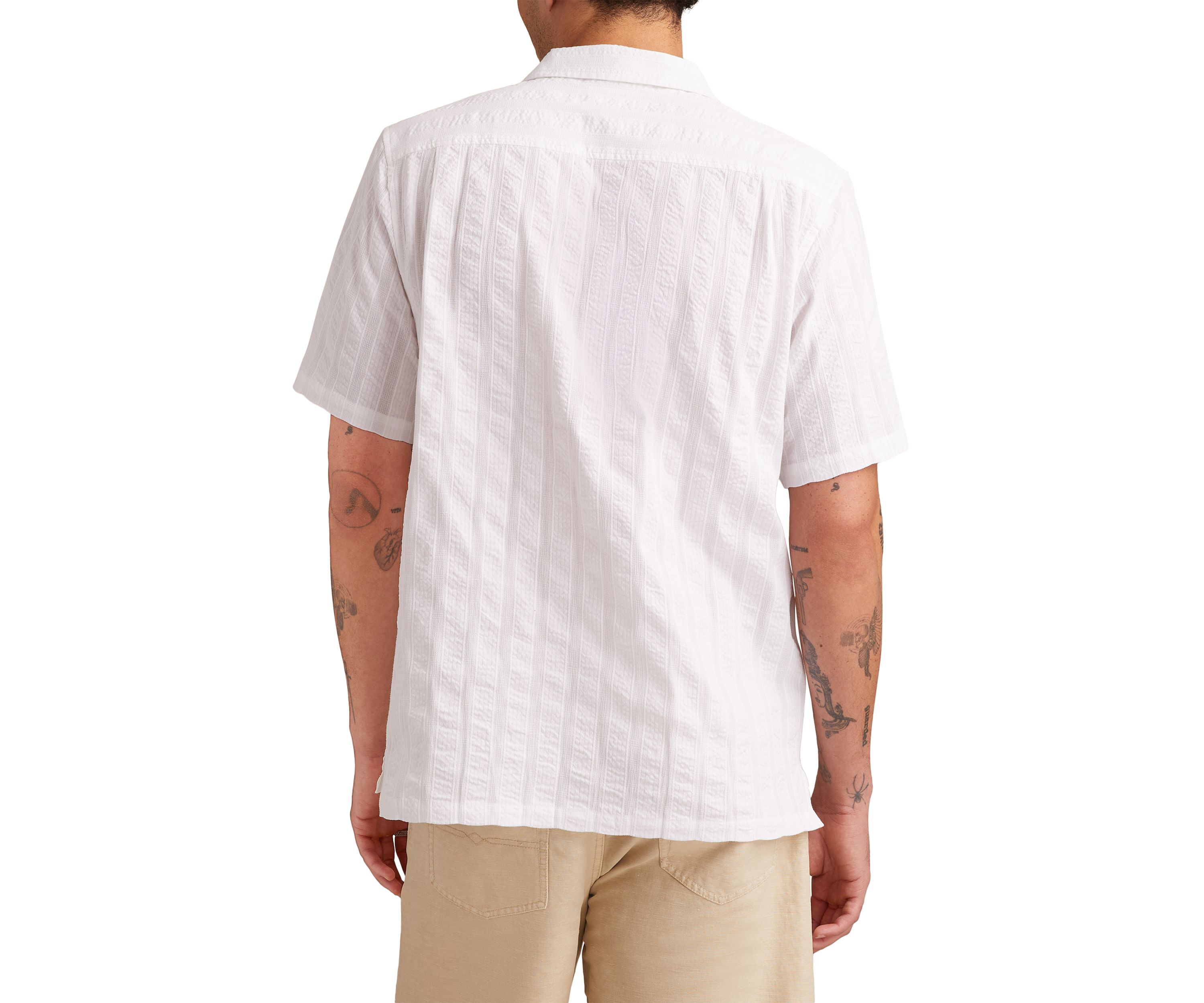 Seersucker Camp Collar Short Sleeve Shirt