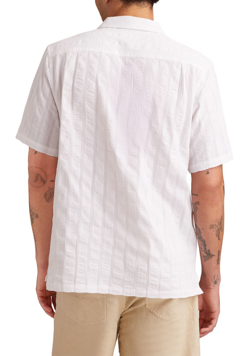 Seersucker Camp Collar Short Sleeve Shirt