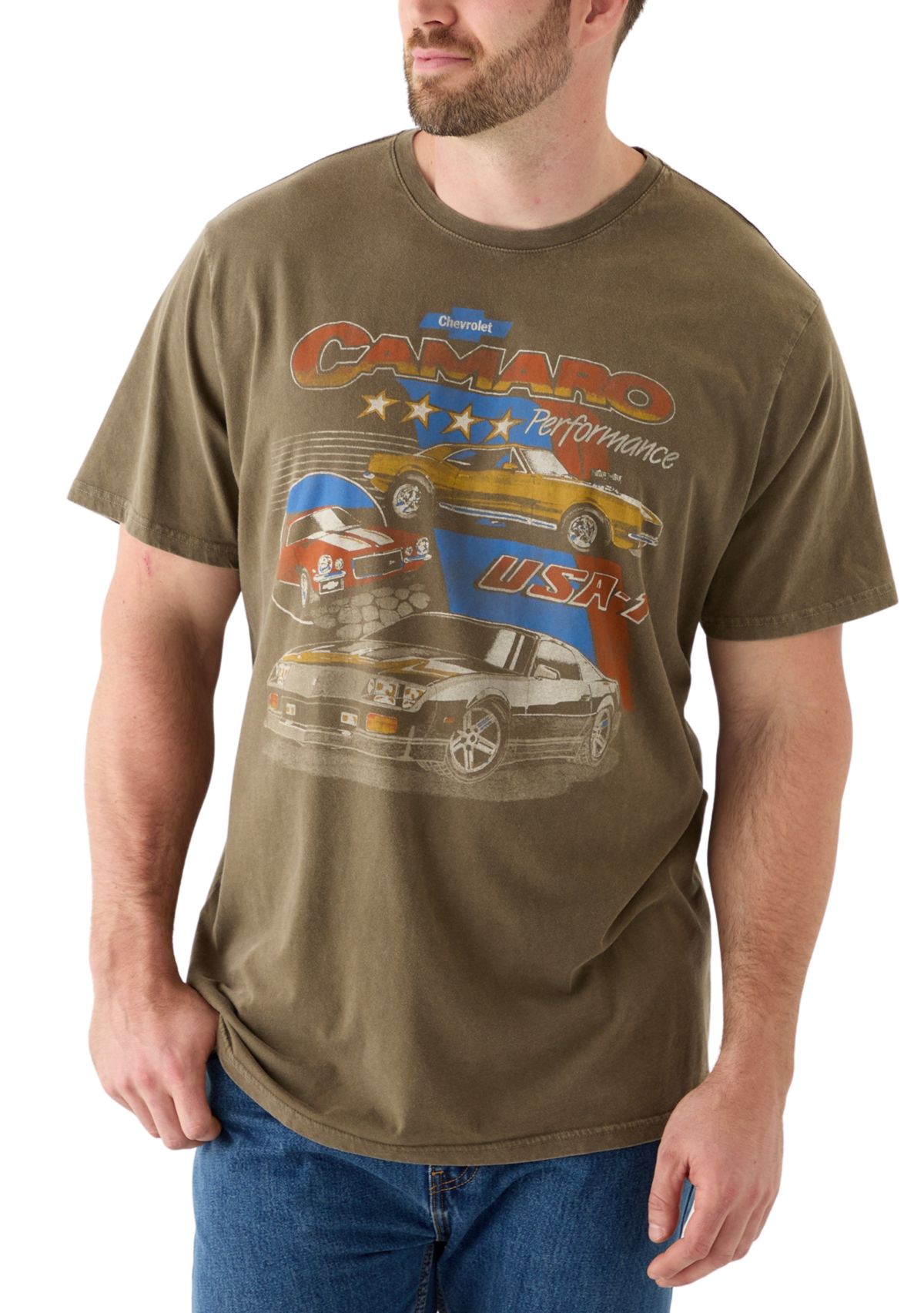 Big & Tall Short Sleeve Camaro Montage Graphic T-Shirt