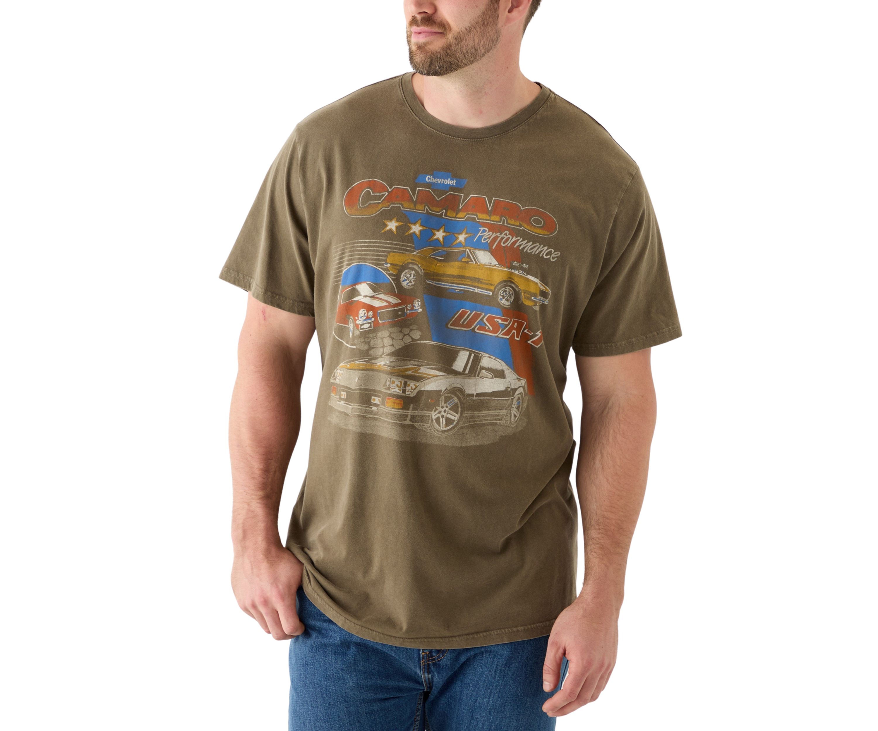 Big & Tall Short Sleeve Camaro Montage Graphic T-Shirt