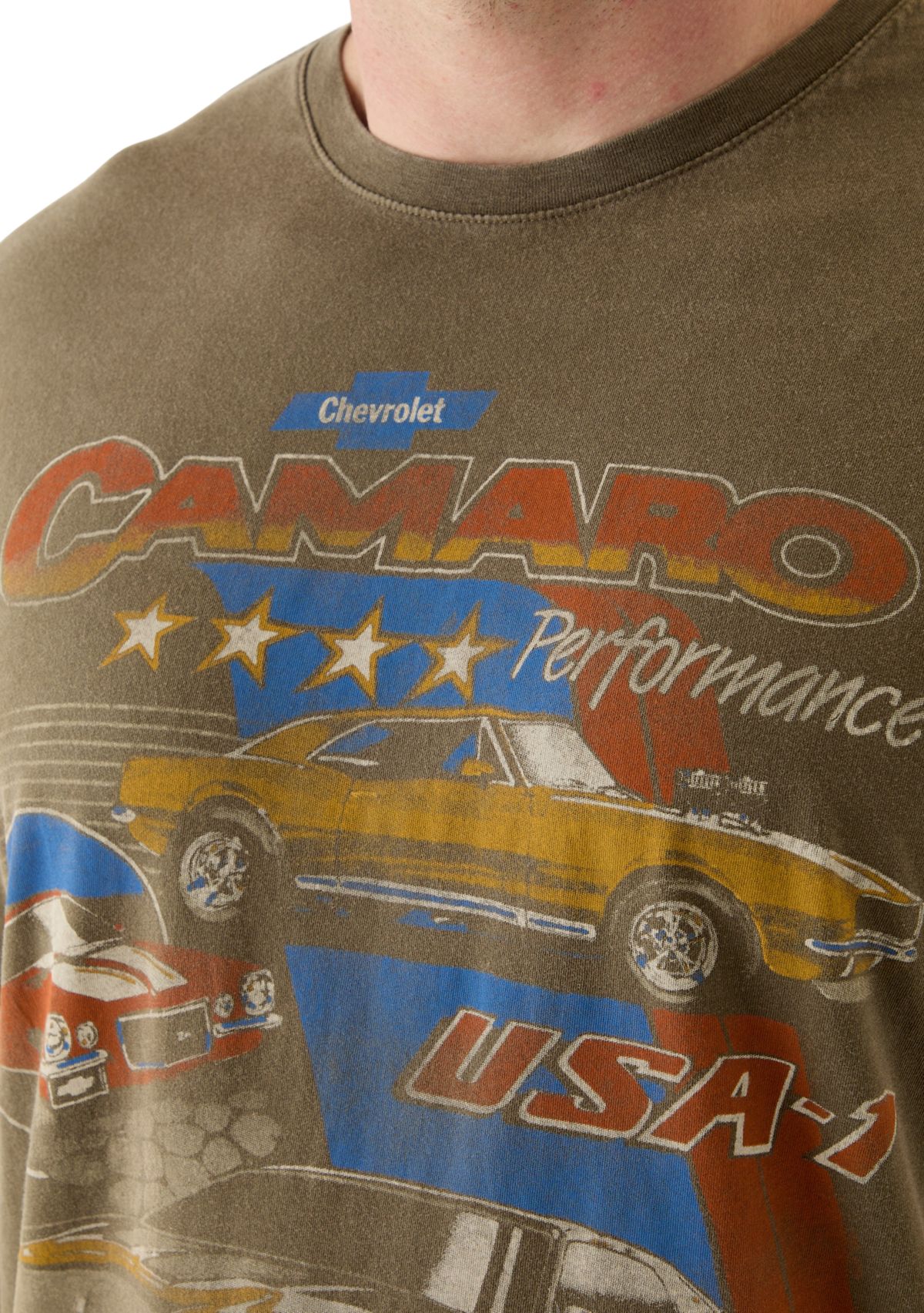 Big & Tall Short Sleeve Camaro Montage Graphic T-Shirt