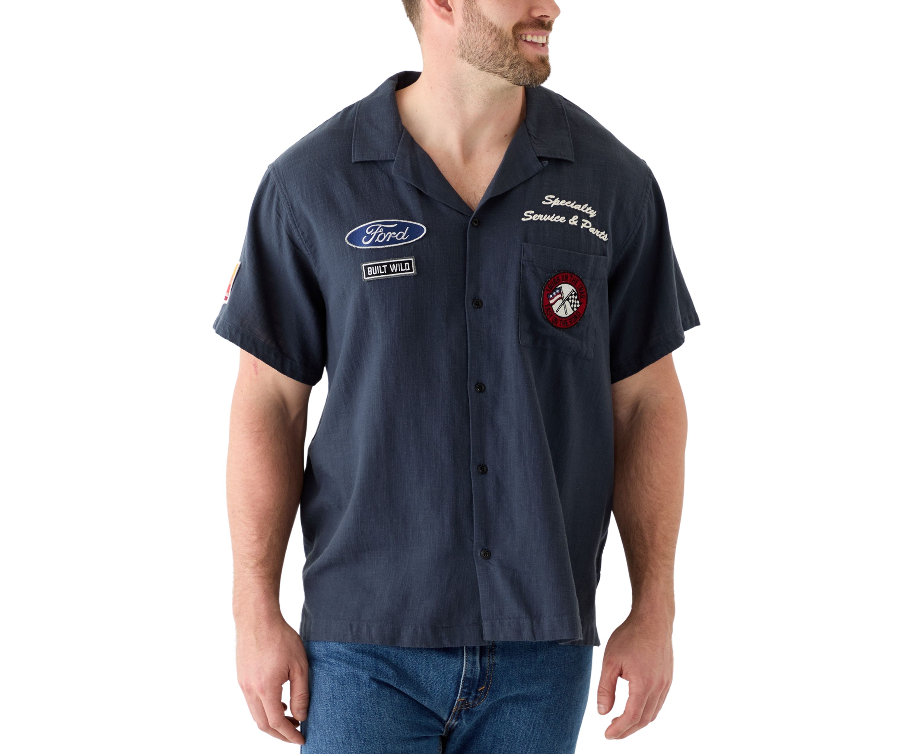 Big & Tall Short Sleeve Ford Bronco Embroidered Shirt