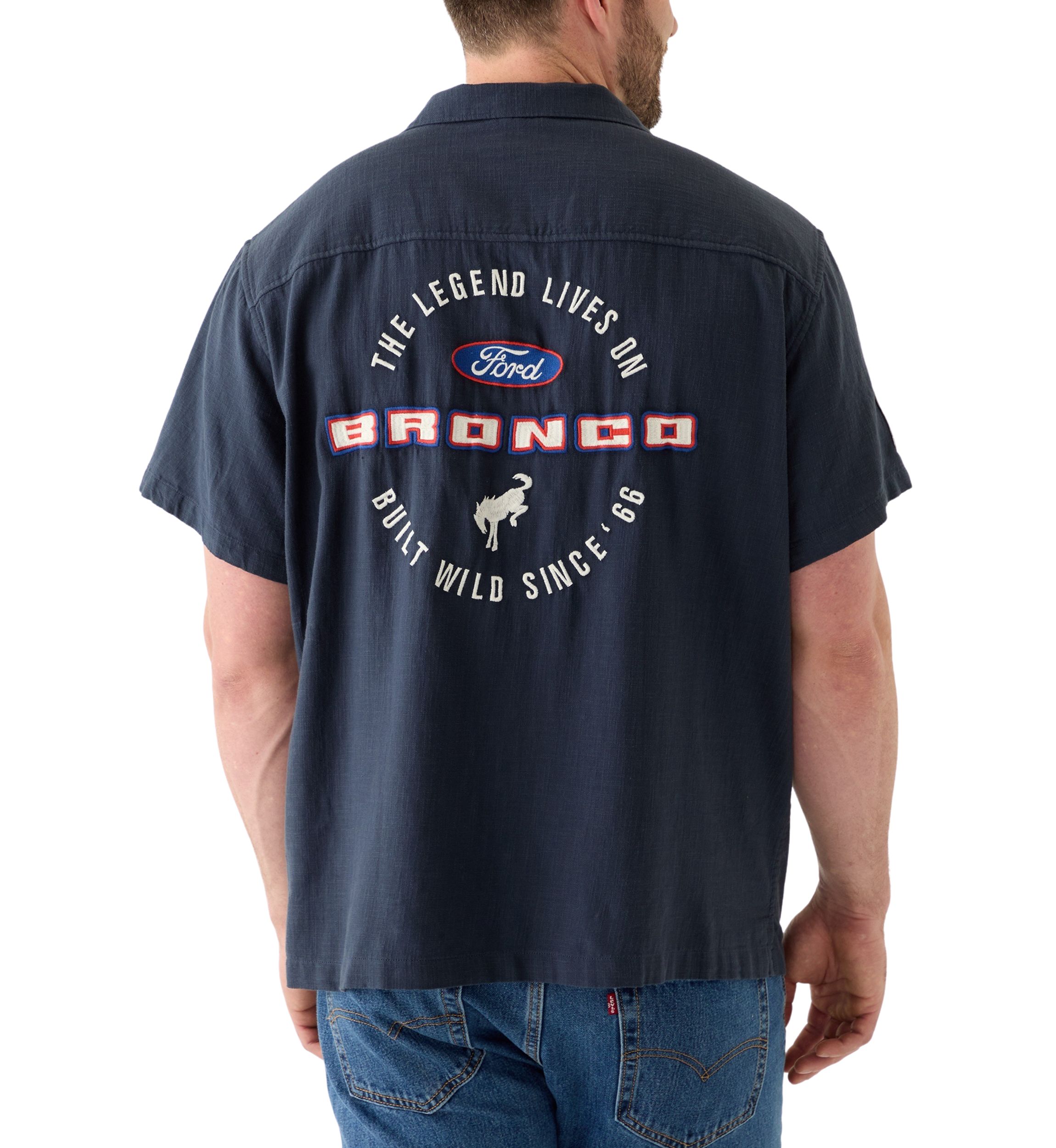 Big & Tall Short Sleeve Ford Bronco Embroidered Shirt