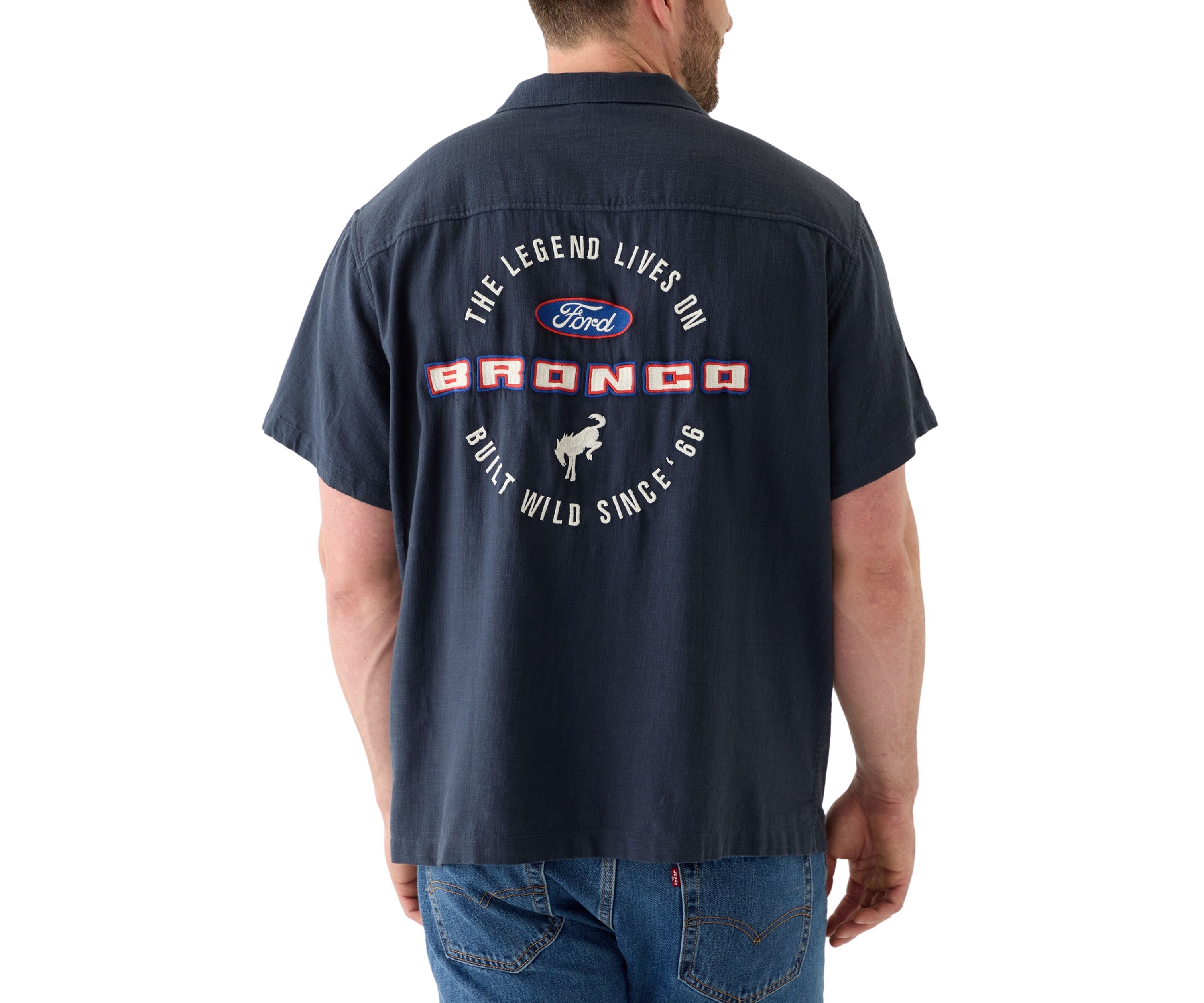 Big & Tall Short Sleeve Ford Bronco Embroidered Shirt