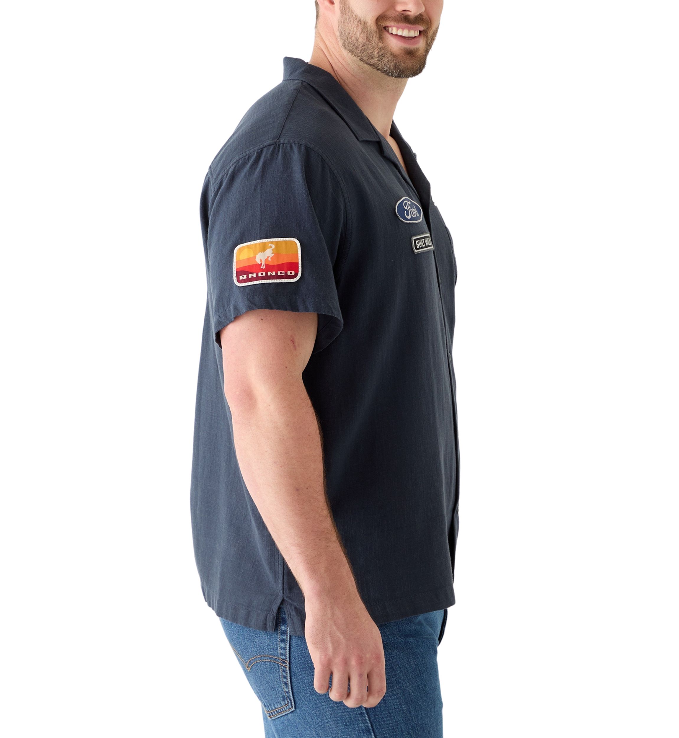 Big & Tall Short Sleeve Ford Bronco Embroidered Shirt