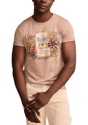 Lucky Brand Men's Big & Tall Modelo Flowers Short Sleeve Graphic T-Shirt