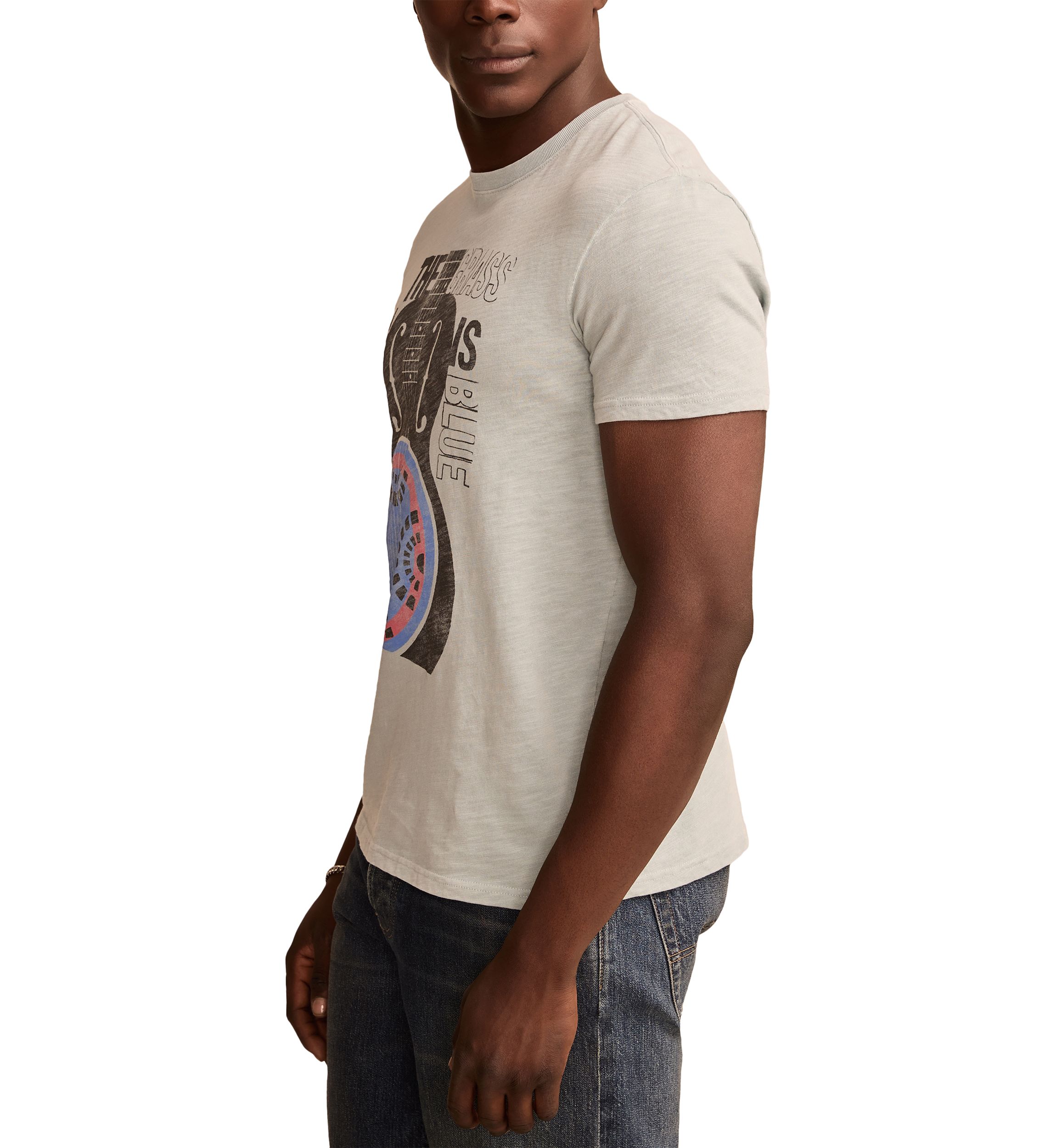 Big & Tall Short Sleeve Blue Grass Guitar Graphic T-Shirt
