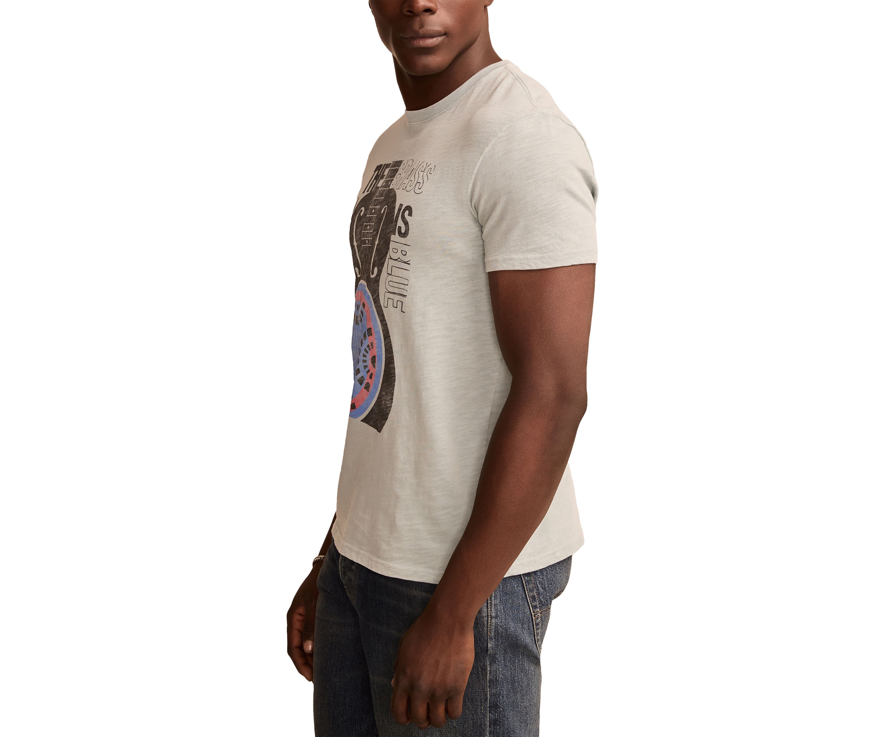 Big & Tall Short Sleeve Blue Grass Guitar Graphic T-Shirt
