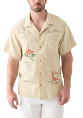 Lucky Brand Men's Big & Tall Fender Embroidered Shirt