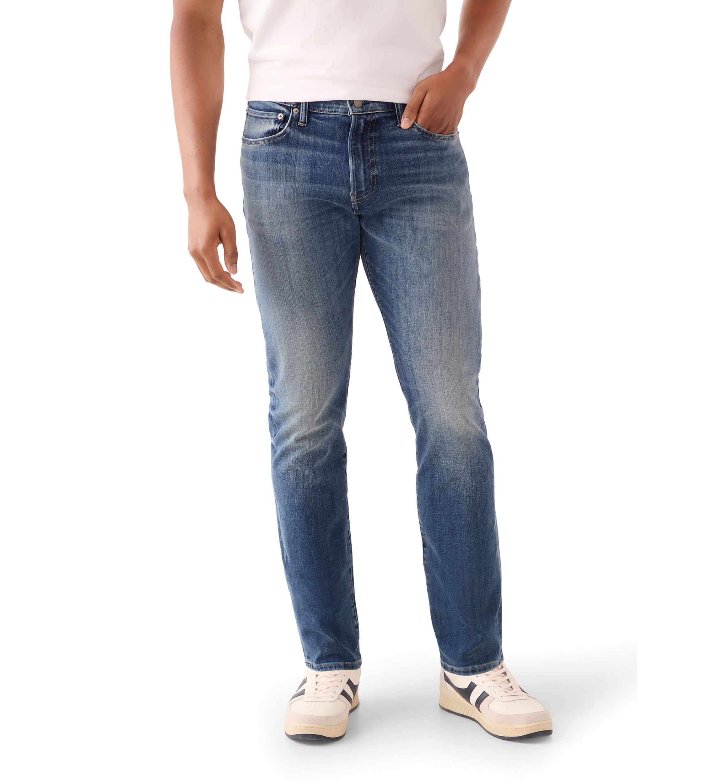 Athletic Straight Leg Denim Pants