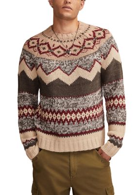 Lucky Brand Mens Fair Isle Crew Neck Sweater