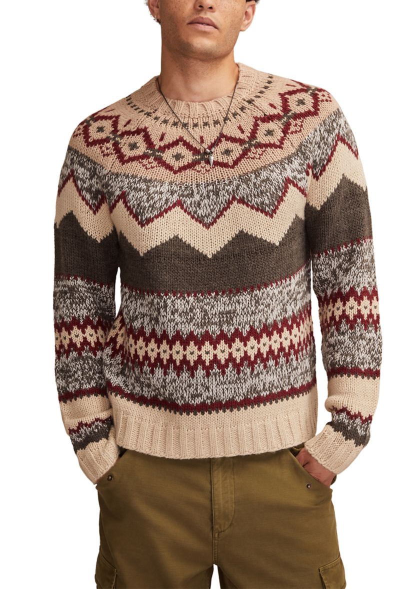 Mens Fair Isle Crew Neck Sweater