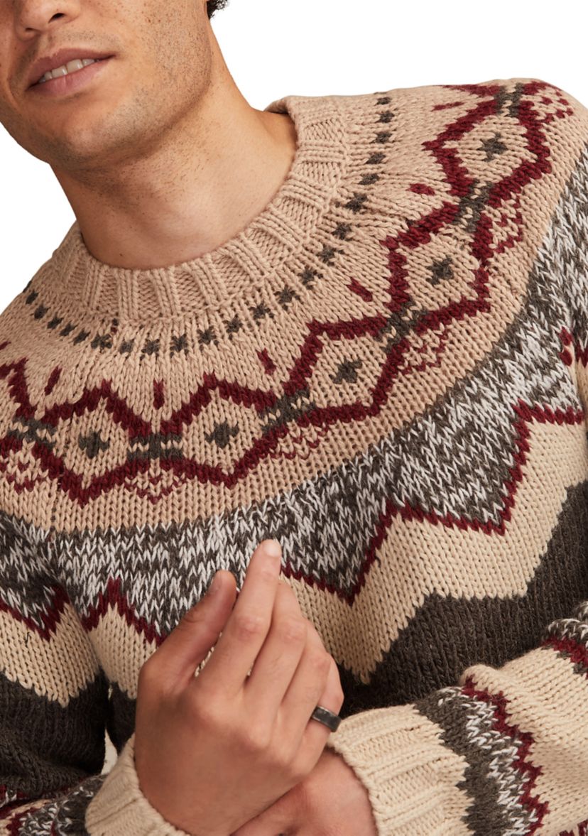 Mens Fair Isle Crew Neck Sweater