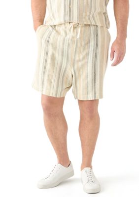 Lucky Brand Men's Short Sleeve Striped Camp Shirt