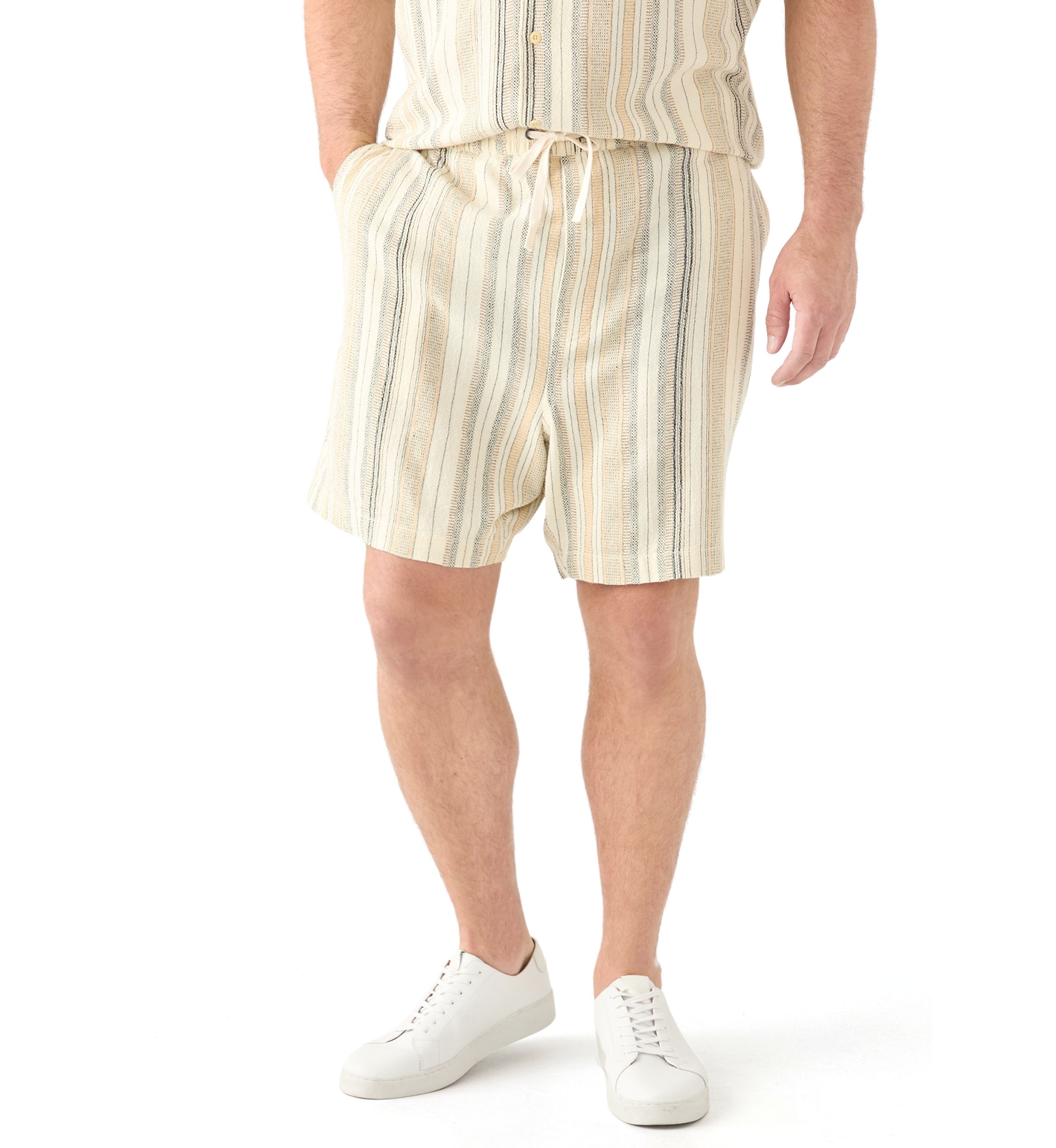 Big & Tall Striped Pull On Shorts