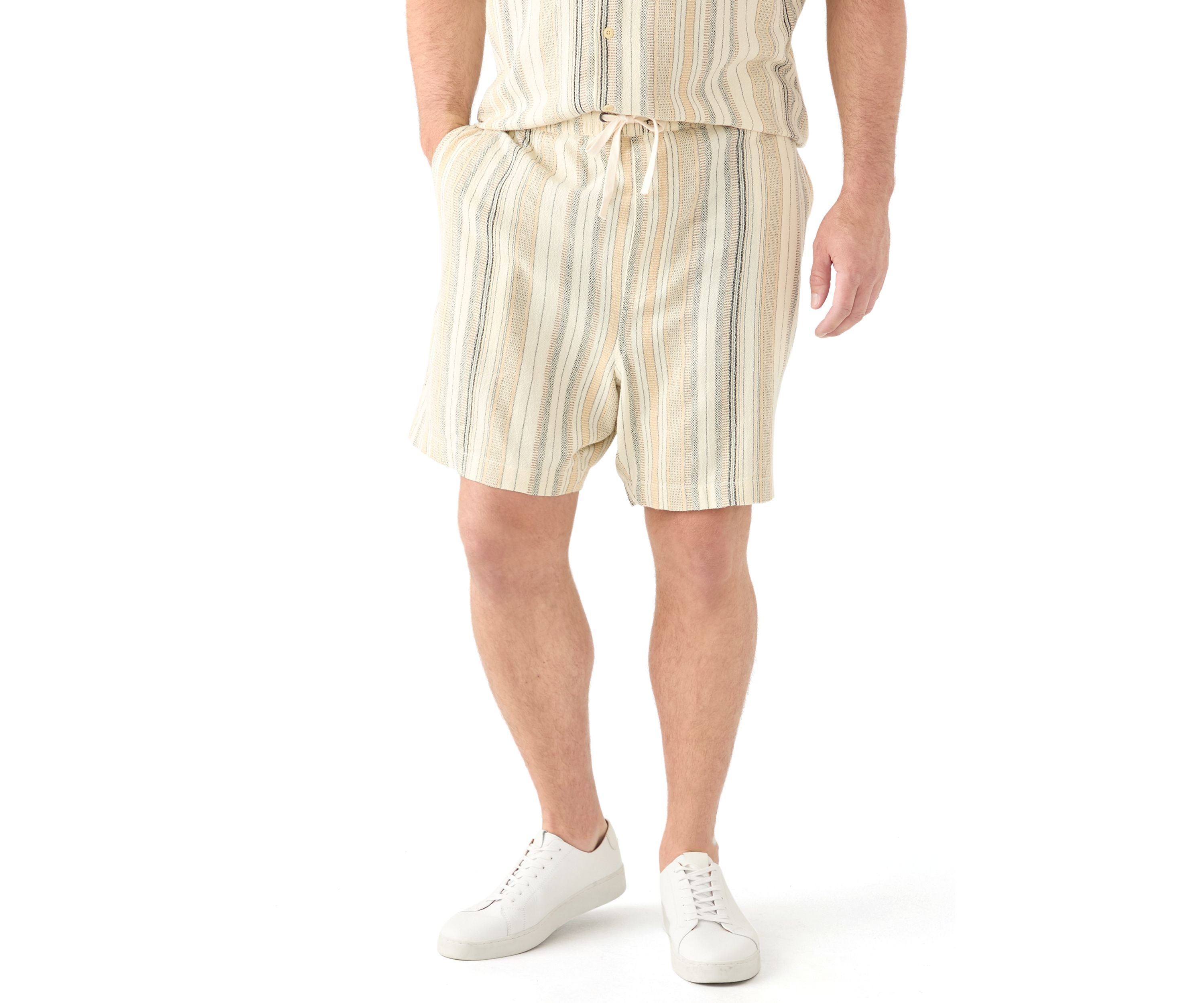 Big & Tall Striped Pull On Shorts
