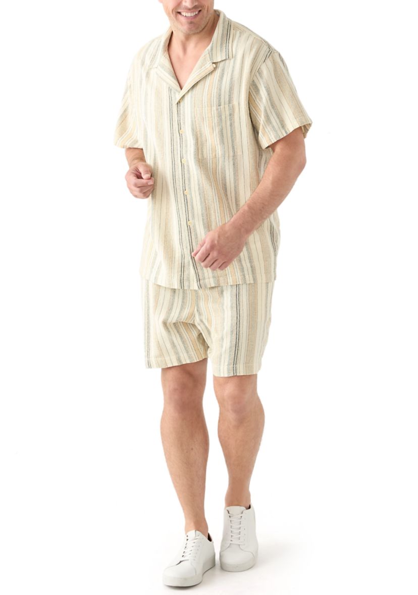 Big & Tall Striped Pull On Shorts