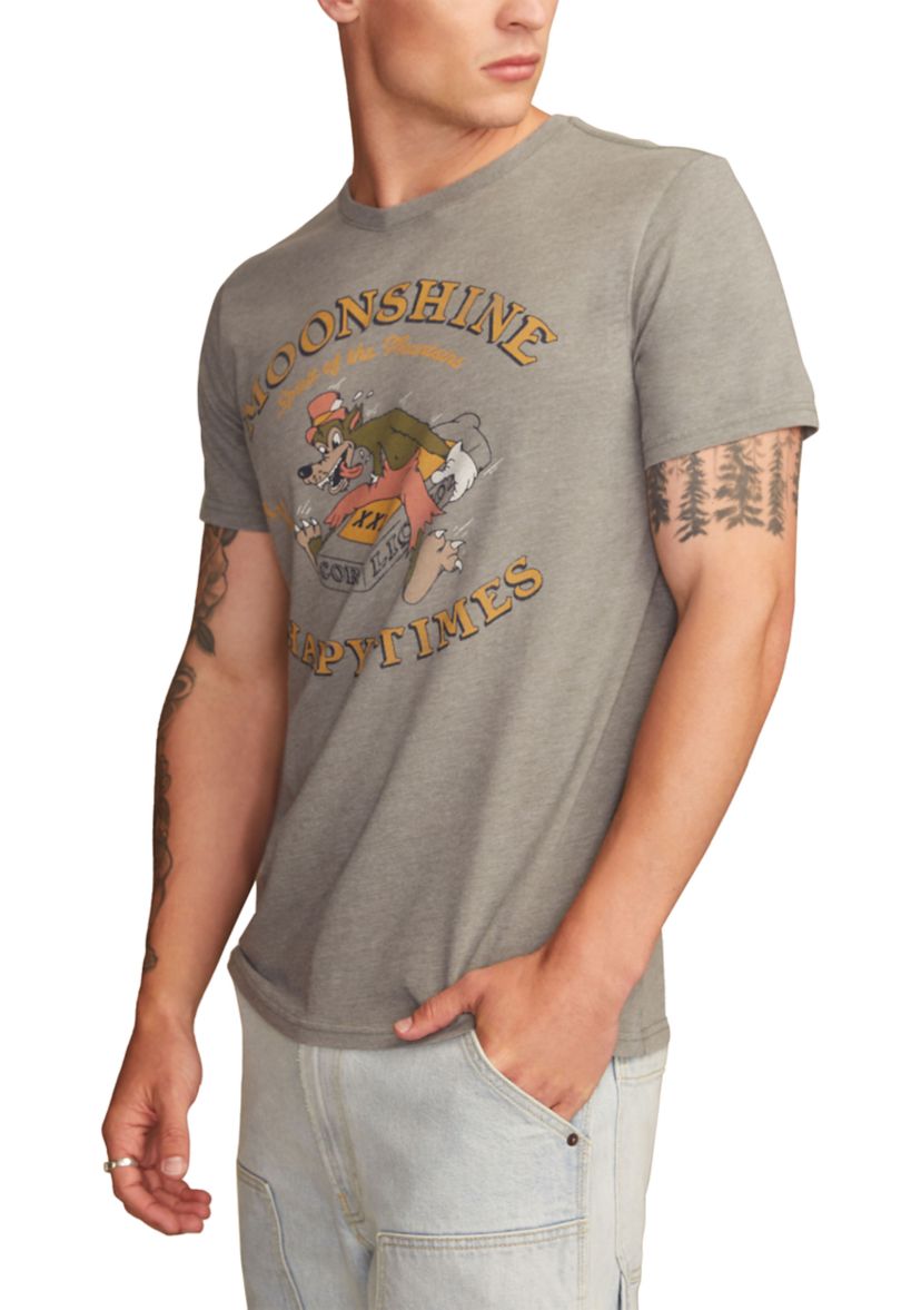 Mens Moonshine Wolf Graphic T-Shirt