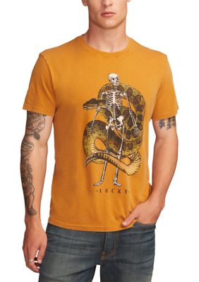 Lucky Brand Men's Live Fast Skeleton T-Shirt