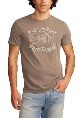 Lucky Brand Men's Vintage Bike Graphic T-Shirt, Grey, Medium