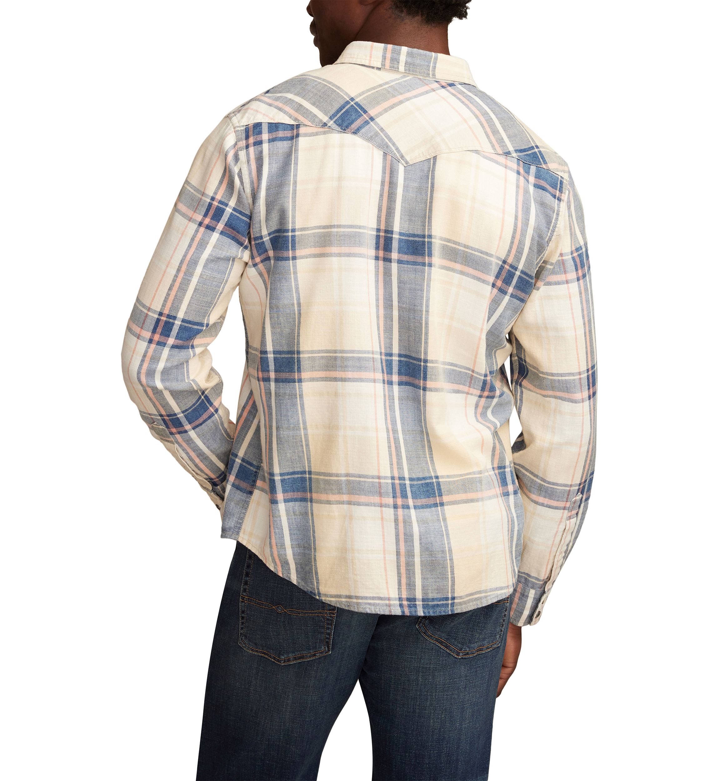 Long Sleeve Indigo Plaid Western Shirt 