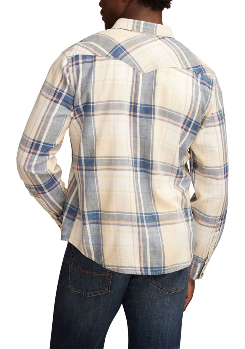 Long Sleeve Indigo Plaid Western Shirt 