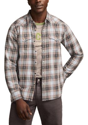 Lucky Brand Men's Long Sleeve Dobby Western Shirt