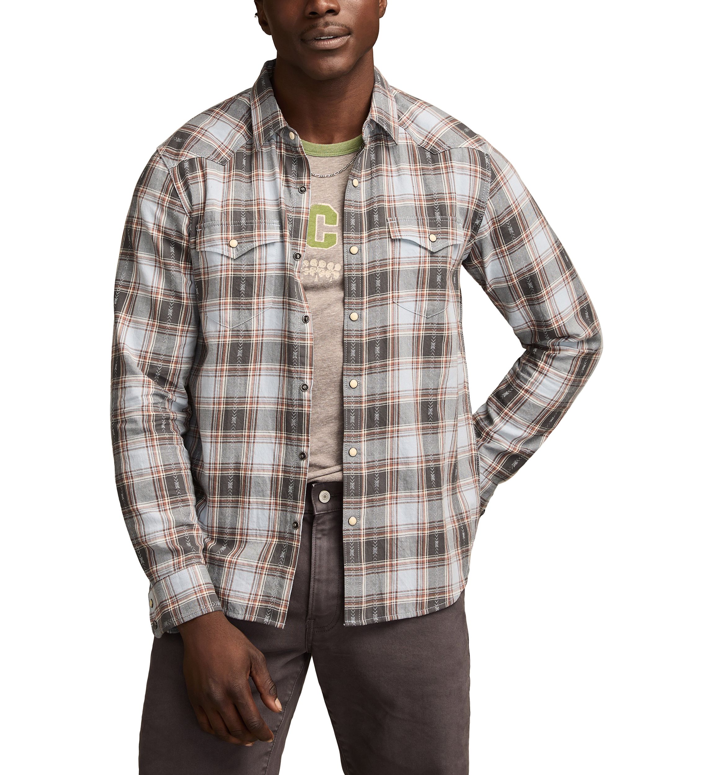 Long Sleeve Dobby Western Shirt 