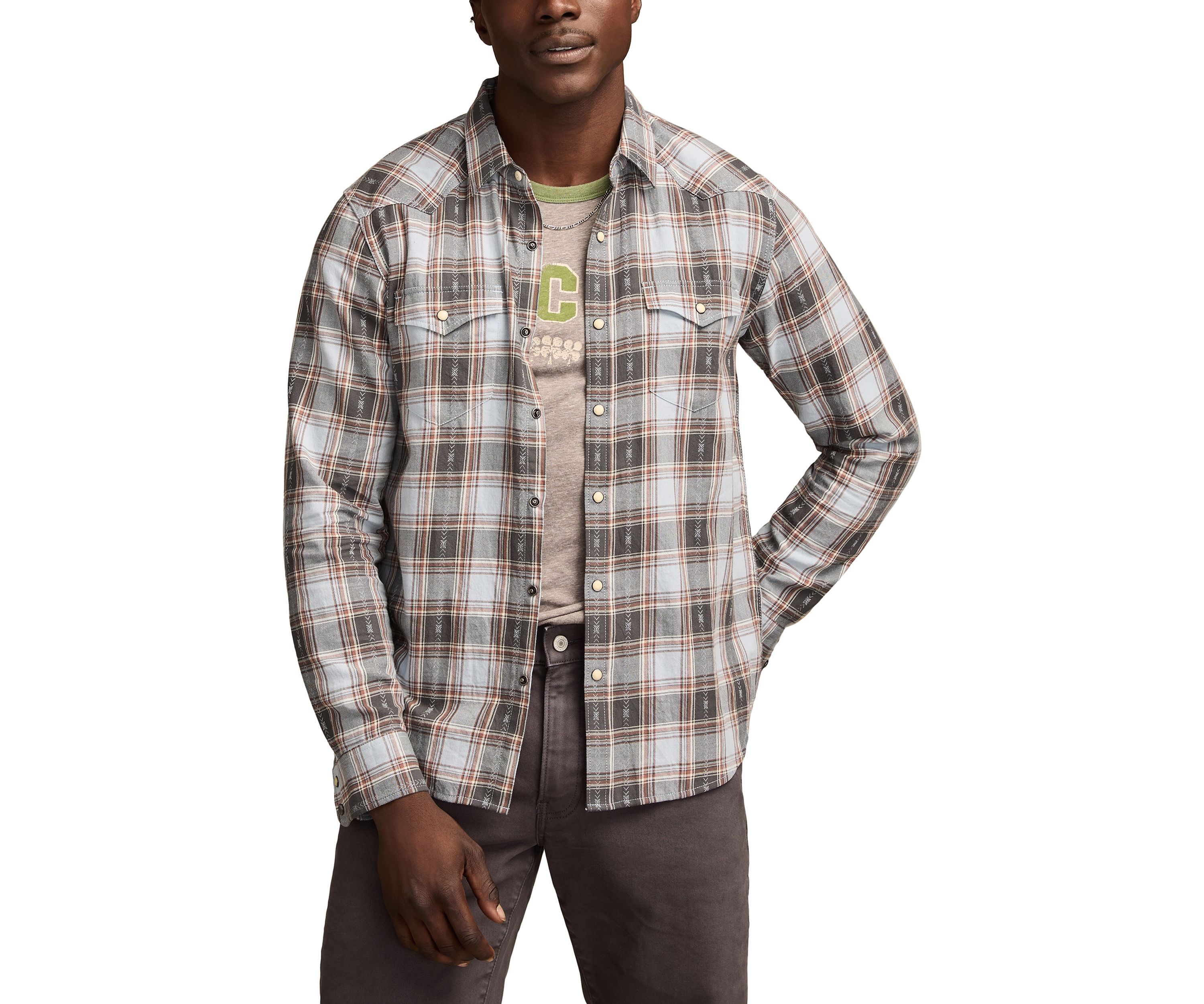 Long Sleeve Dobby Western Shirt 