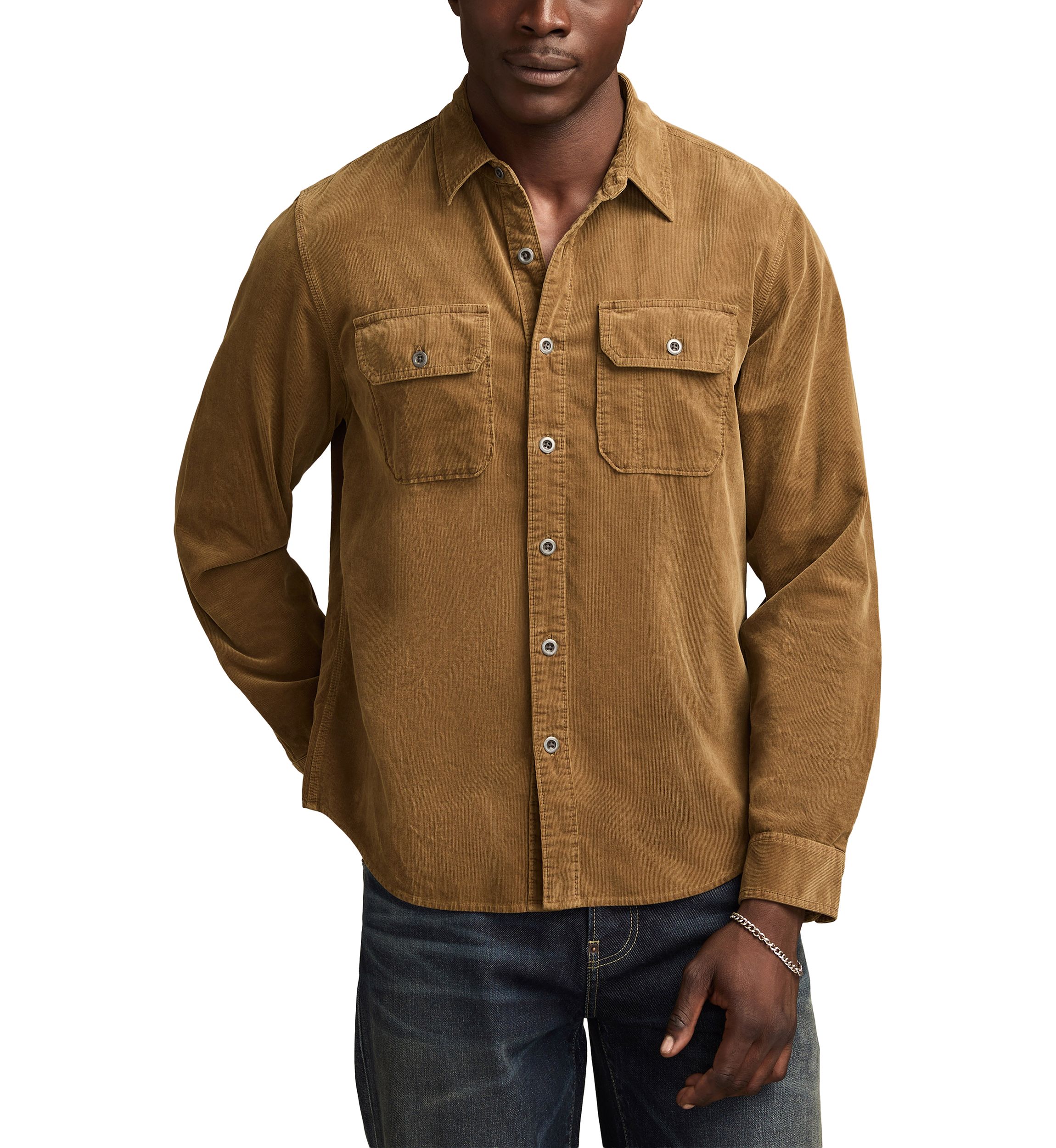 Long Sleeve Corduroy Utility Shirt