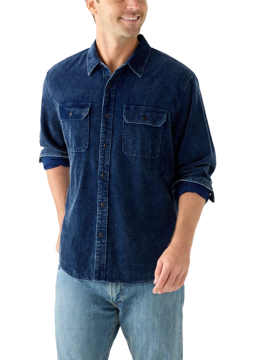Indigo Corduroy Utility Shirt