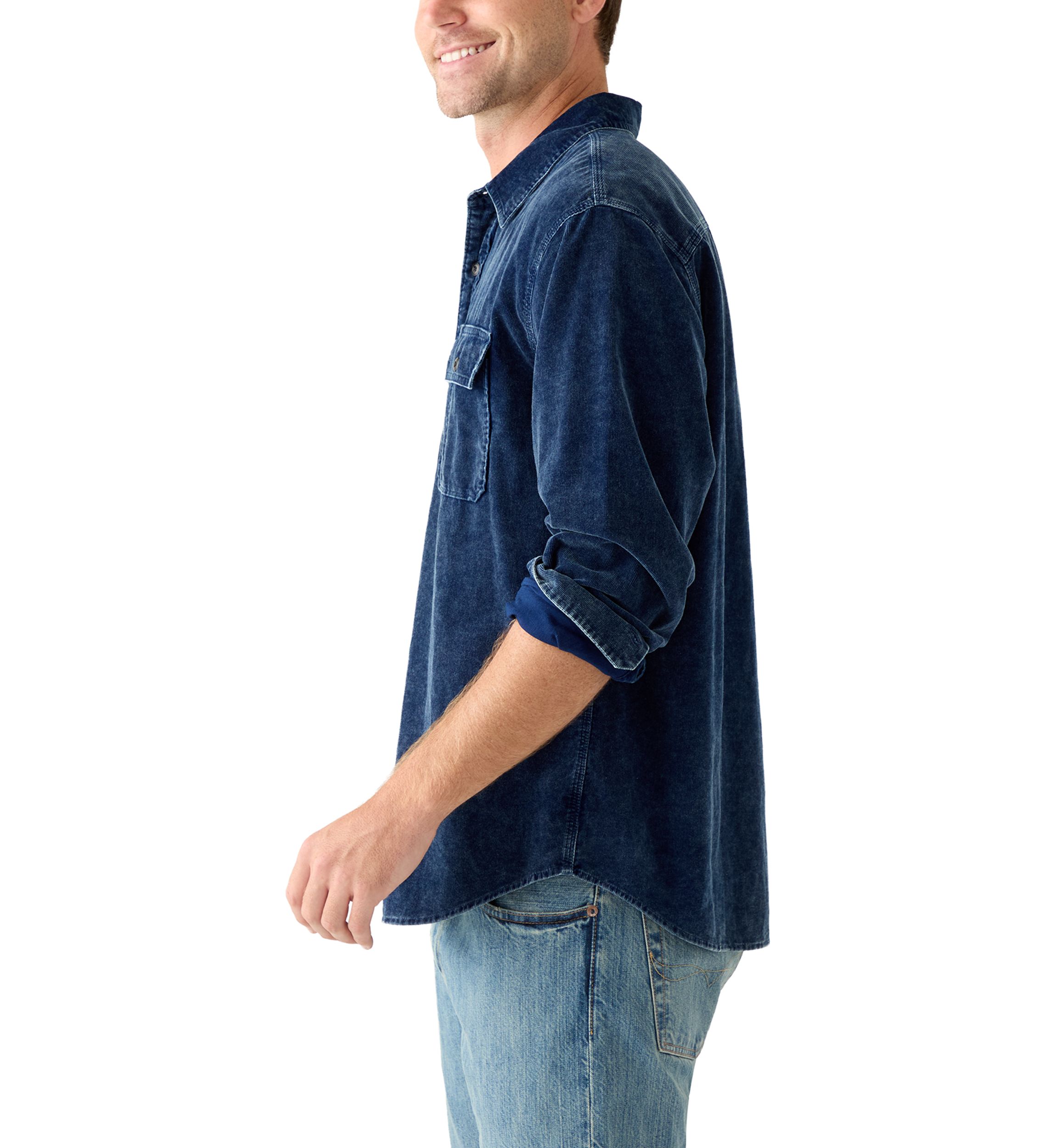 Indigo Corduroy Utility Shirt
