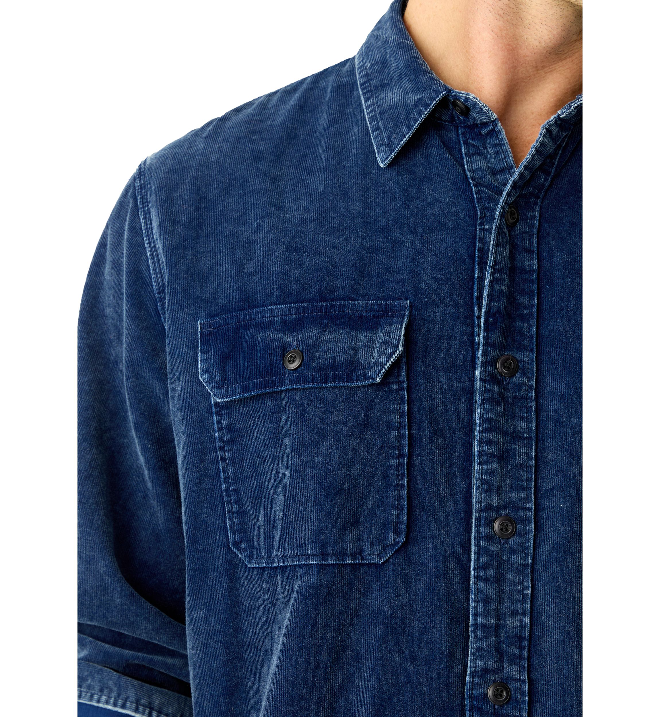 Indigo Corduroy Utility Shirt