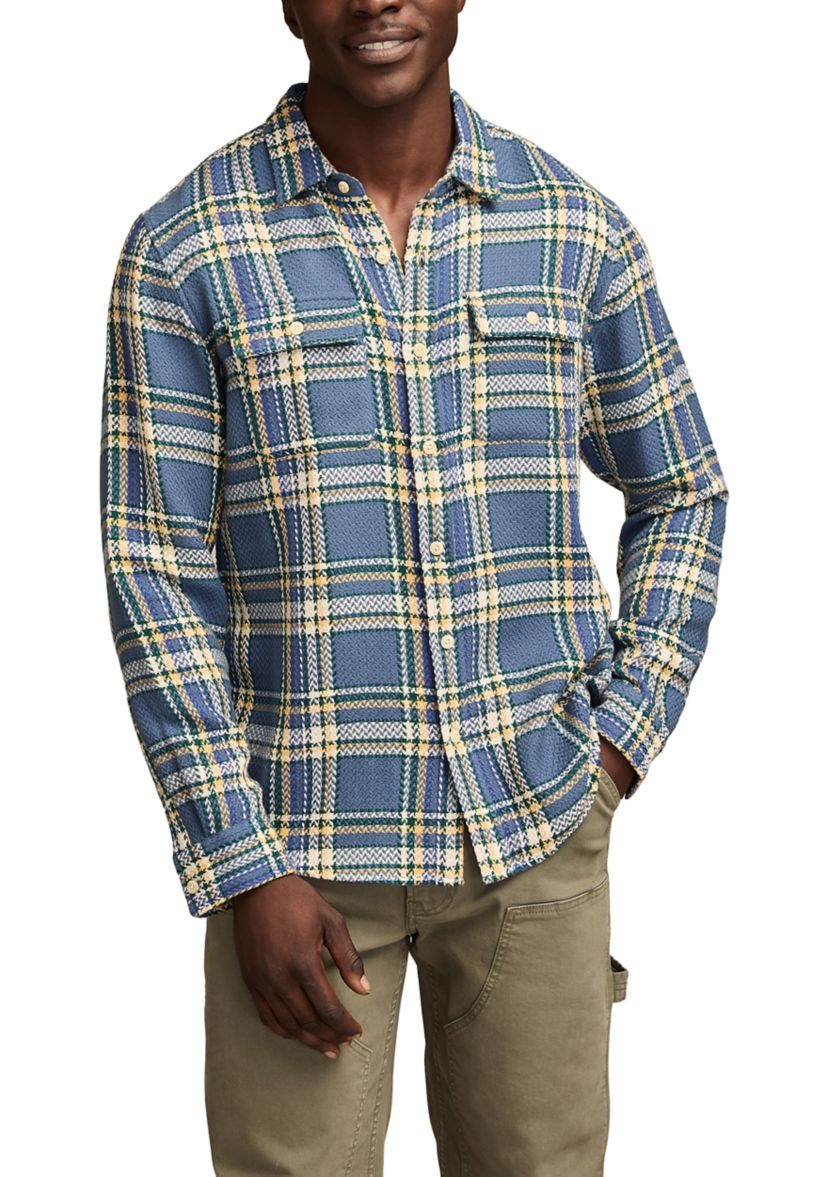 Long Sleeve Herringbone Utility Flannel Shirt
