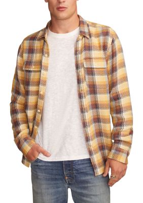 Lucky Brand Men's Long Sleeve Herringbone Utility Flannel Shirt