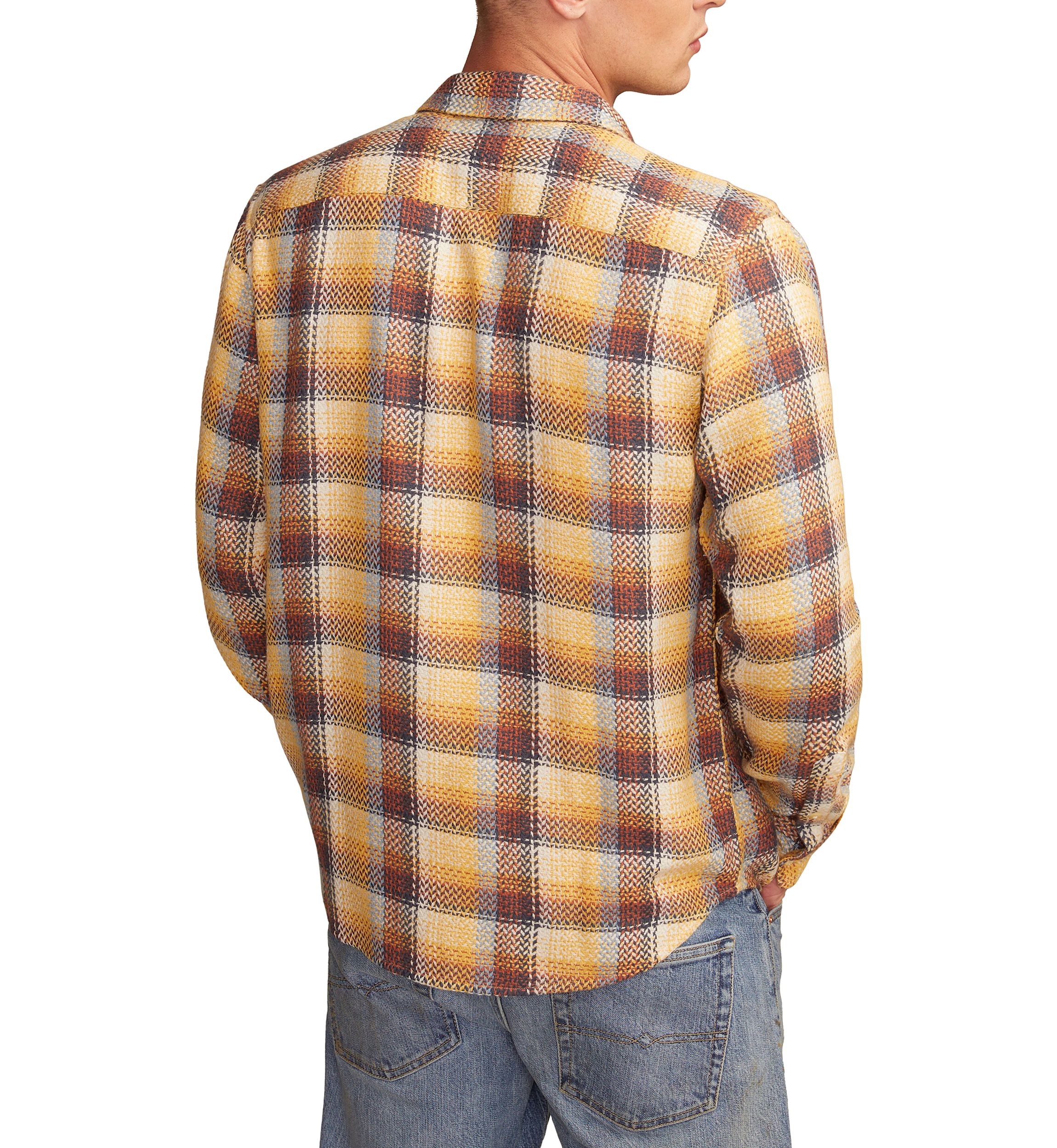 Long Sleeve Herringbone Utility Flannel Shirt