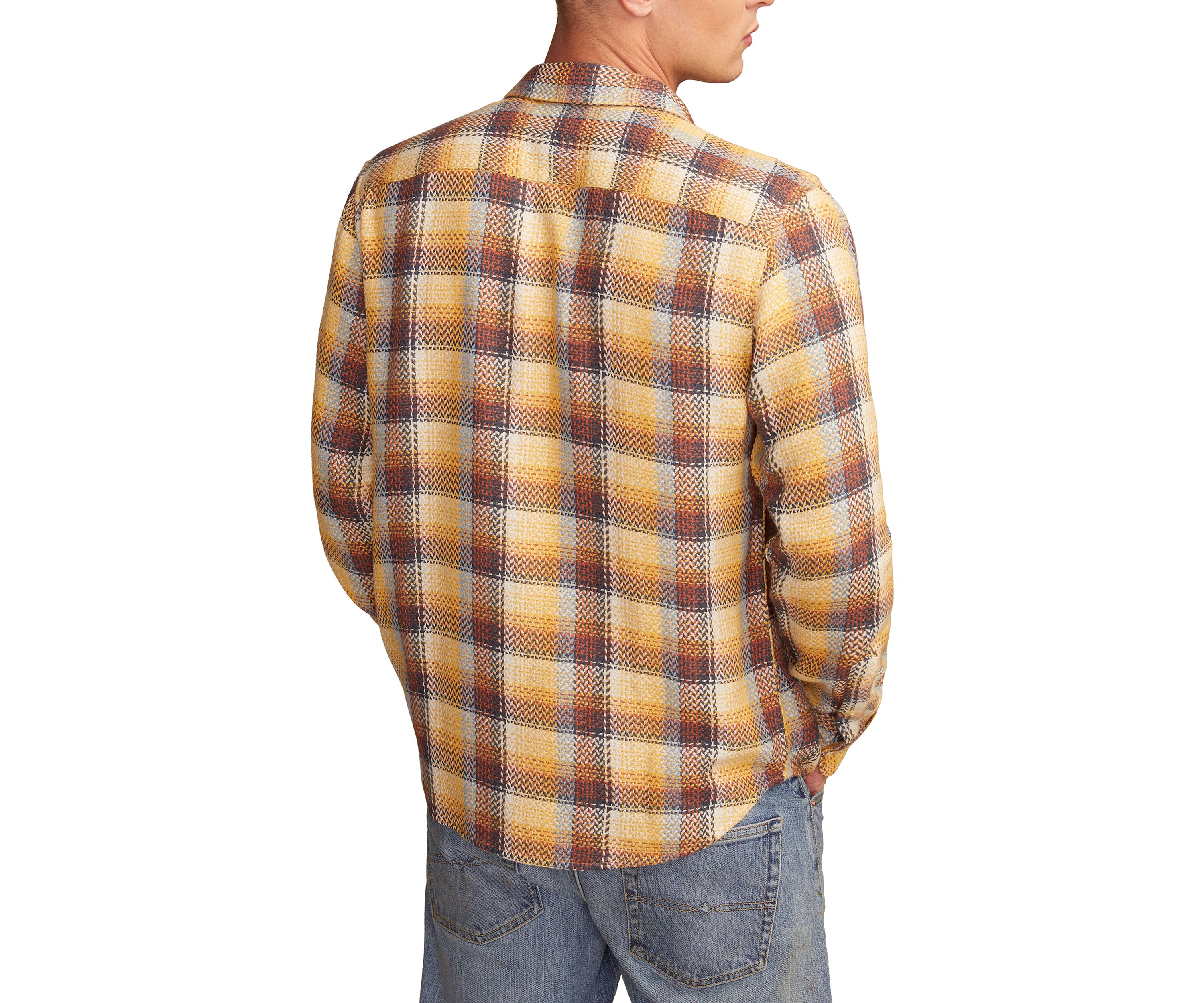 Long Sleeve Herringbone Utility Flannel Shirt