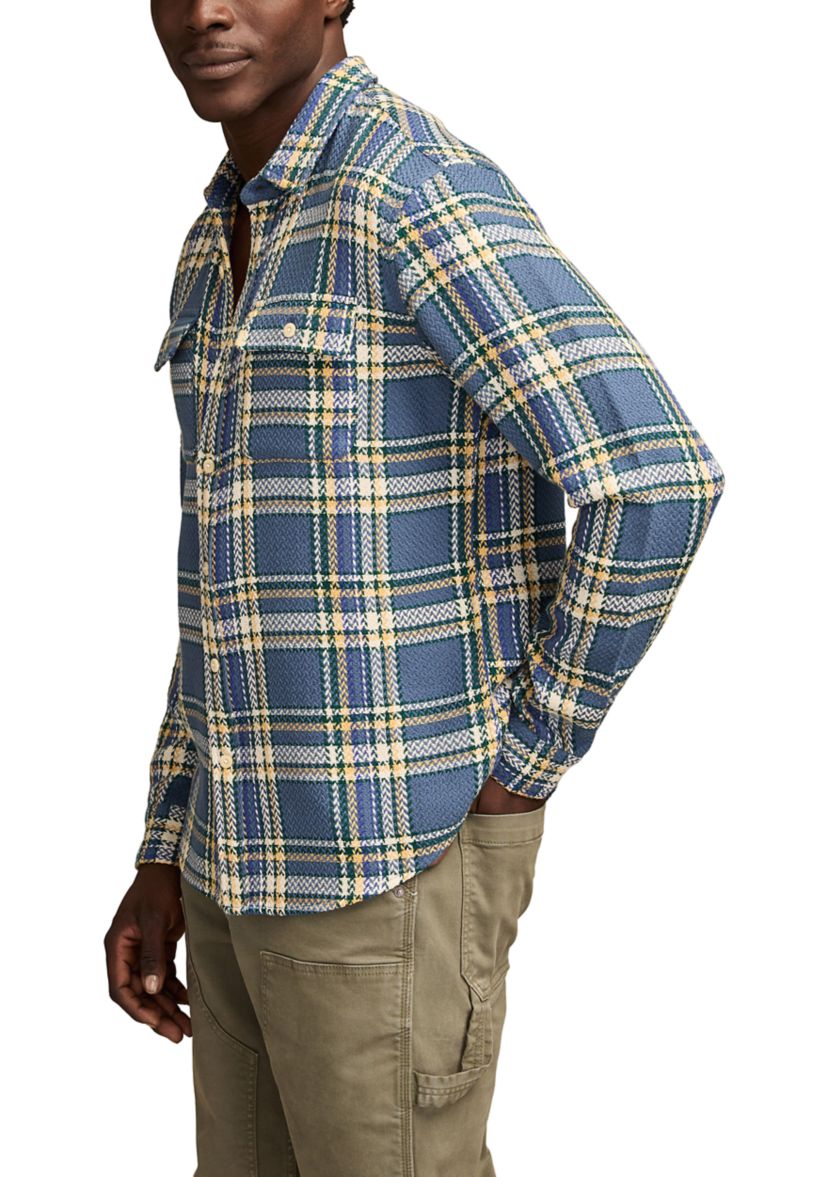 Long Sleeve Herringbone Utility Flannel Shirt