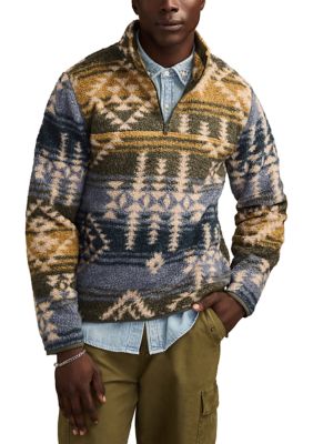 Lucky Brand Men's Sherpa Printed 1/4 Zip Jacket
