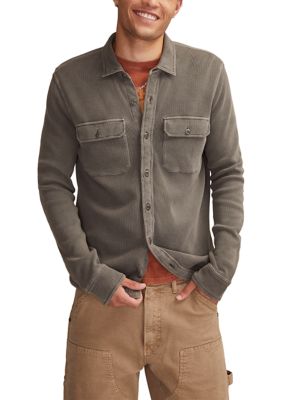 Lucky Brand Men's Thermal Button Up Shirt, Medium