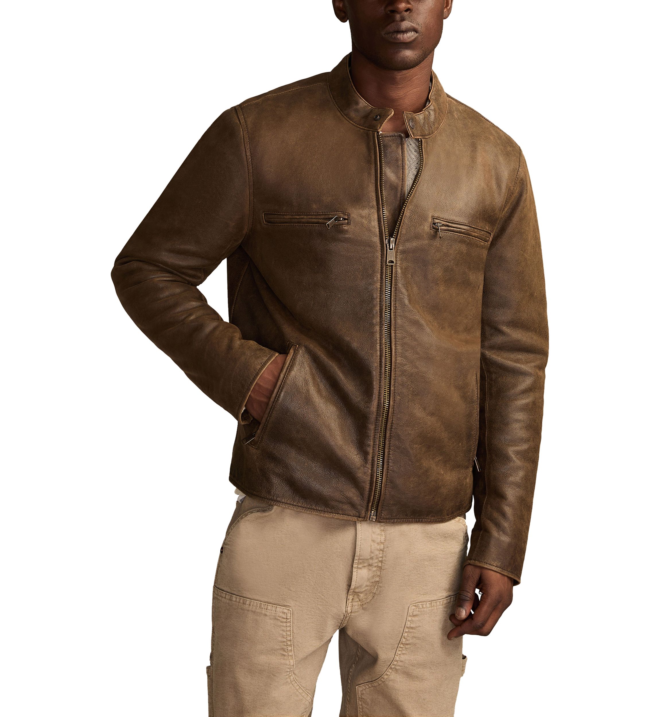 Washed Leather Bonneville Jacket